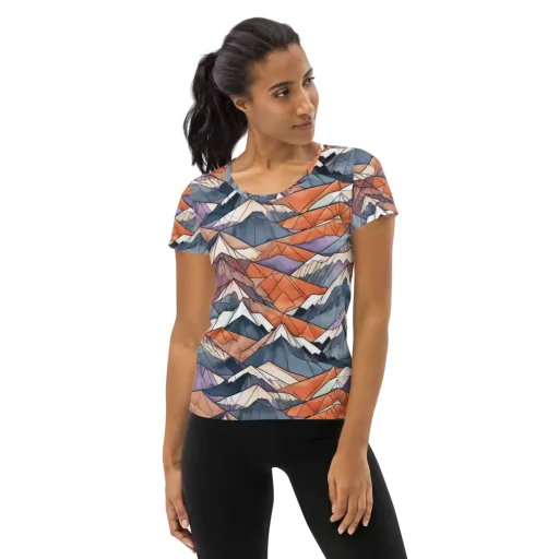 Alpine Facets on a Women's Athletic T-Shirt