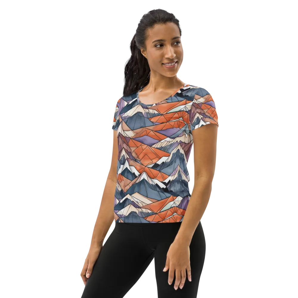 Alpine Facets on Women's Athletic T-Shirt — Left