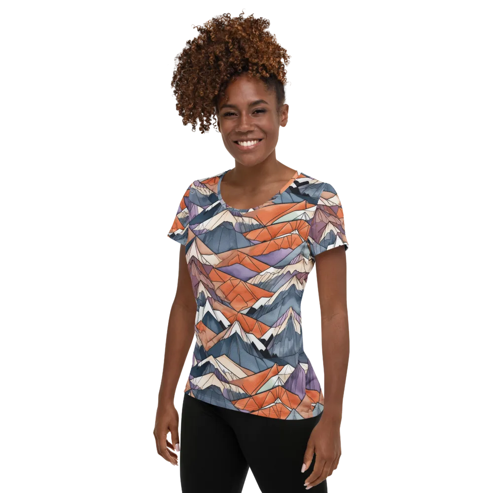 Alpine Facets on Women's Athletic T-Shirt — Left