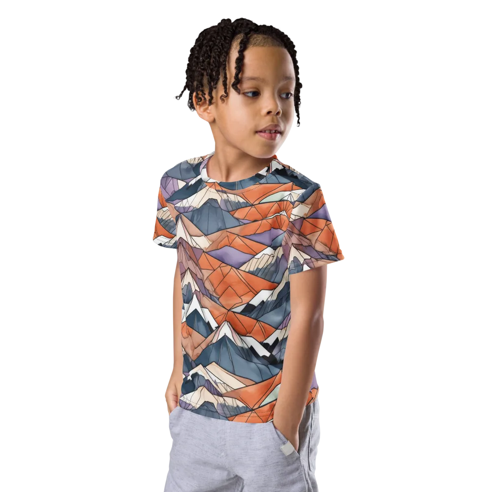 Alpine Facets on Kids Crew Neck T-Shirt — Left Front