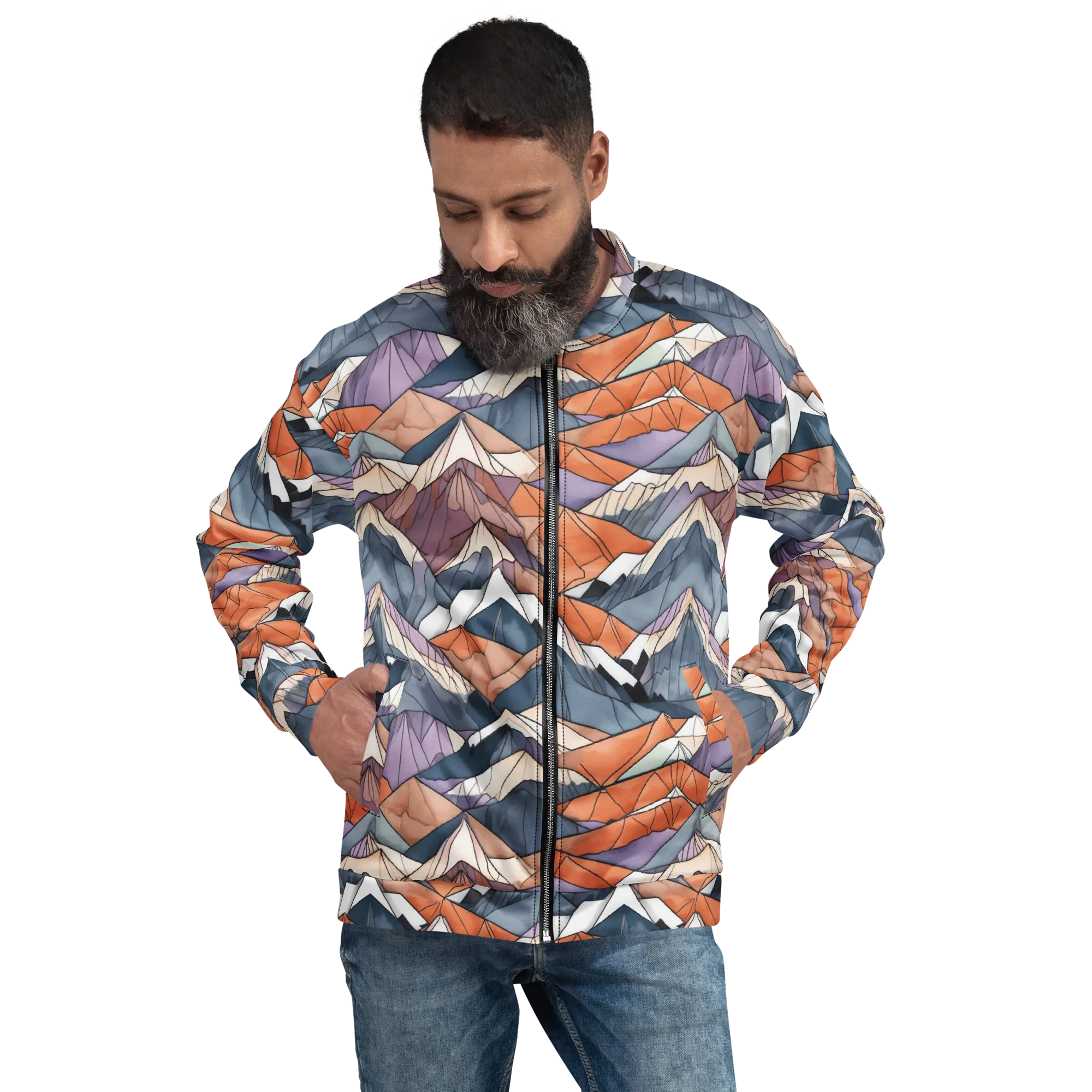 Alpine Facets on Bomber Jacket — Front