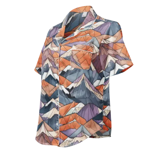 Alpine Facets on a Women's Short Sleeve Pajama Top