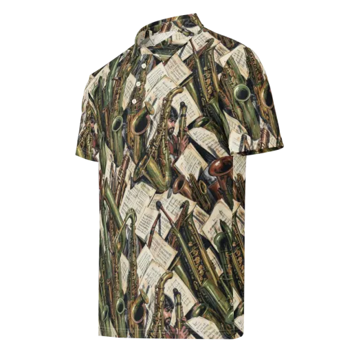 Brass Refrain on a Men's Slim Fit Polo Shirt