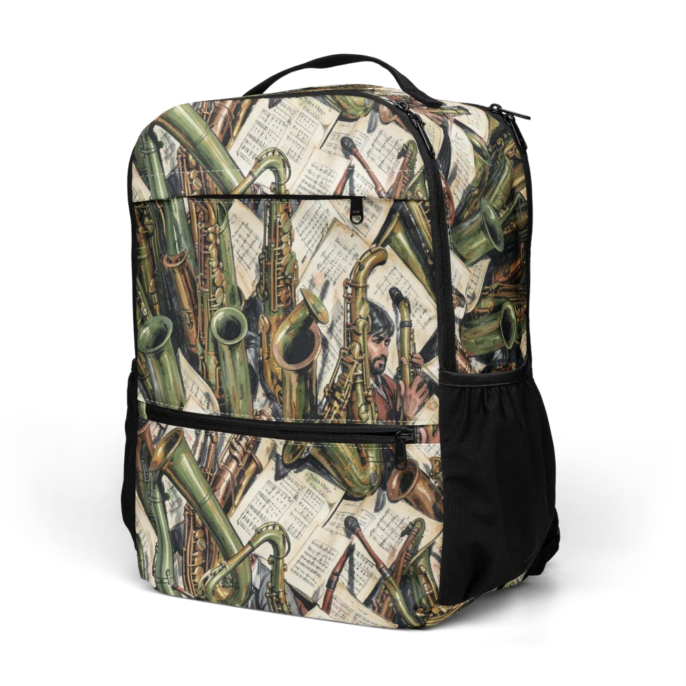 Brass Refrain on Utility Backpack — Left Front