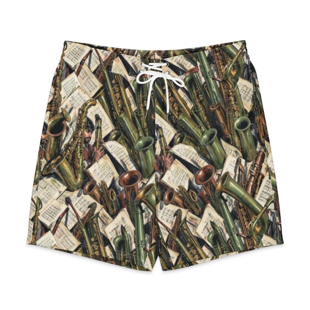 Brass Refrain on Men's Board Shorts — Front