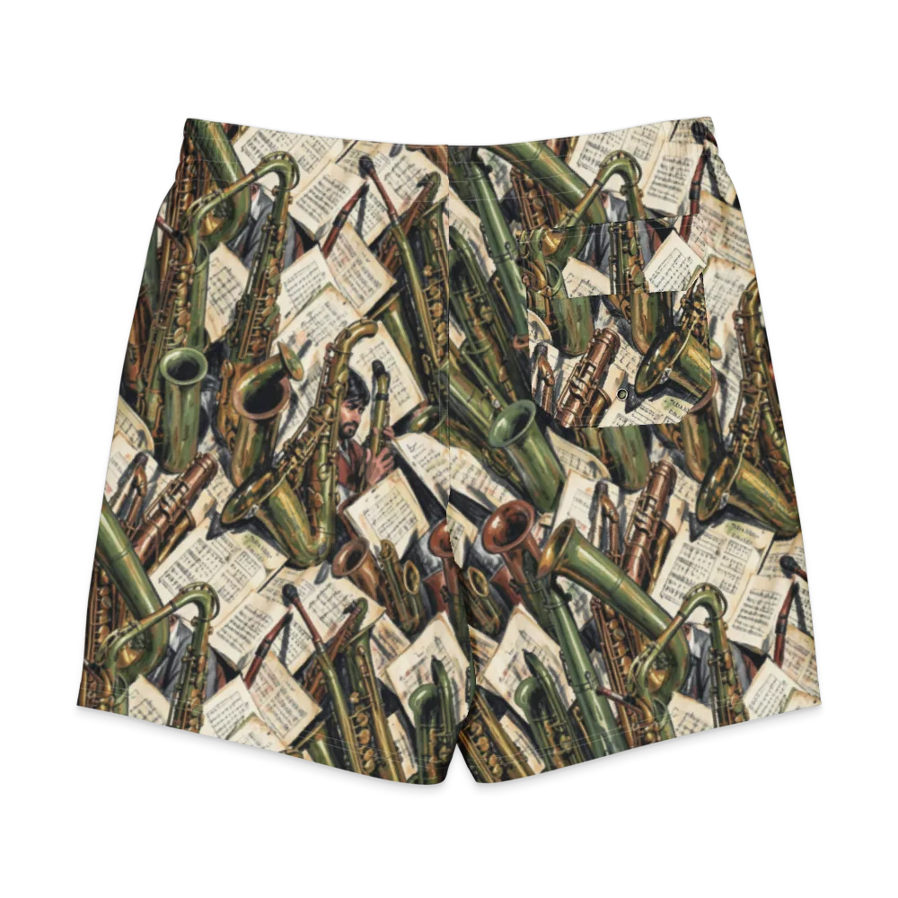 Brass Refrain on Men's Board Shorts — Back