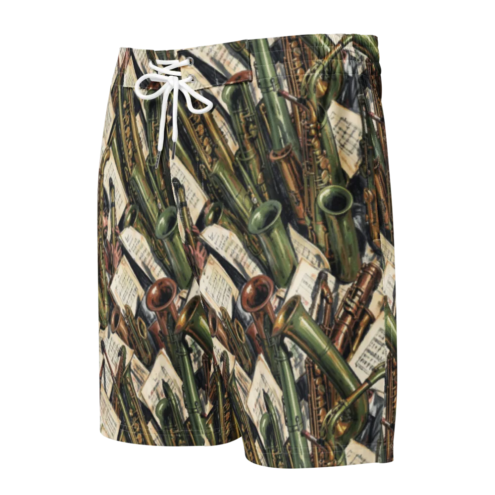 Brass Refrain on Men's Board Shorts — Front