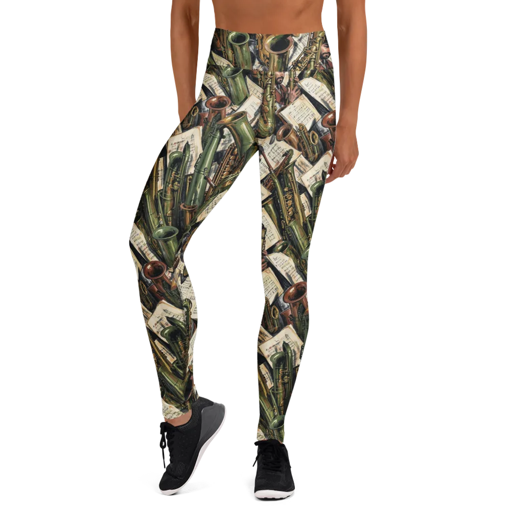 Brass Refrain on Yoga Leggings — Front