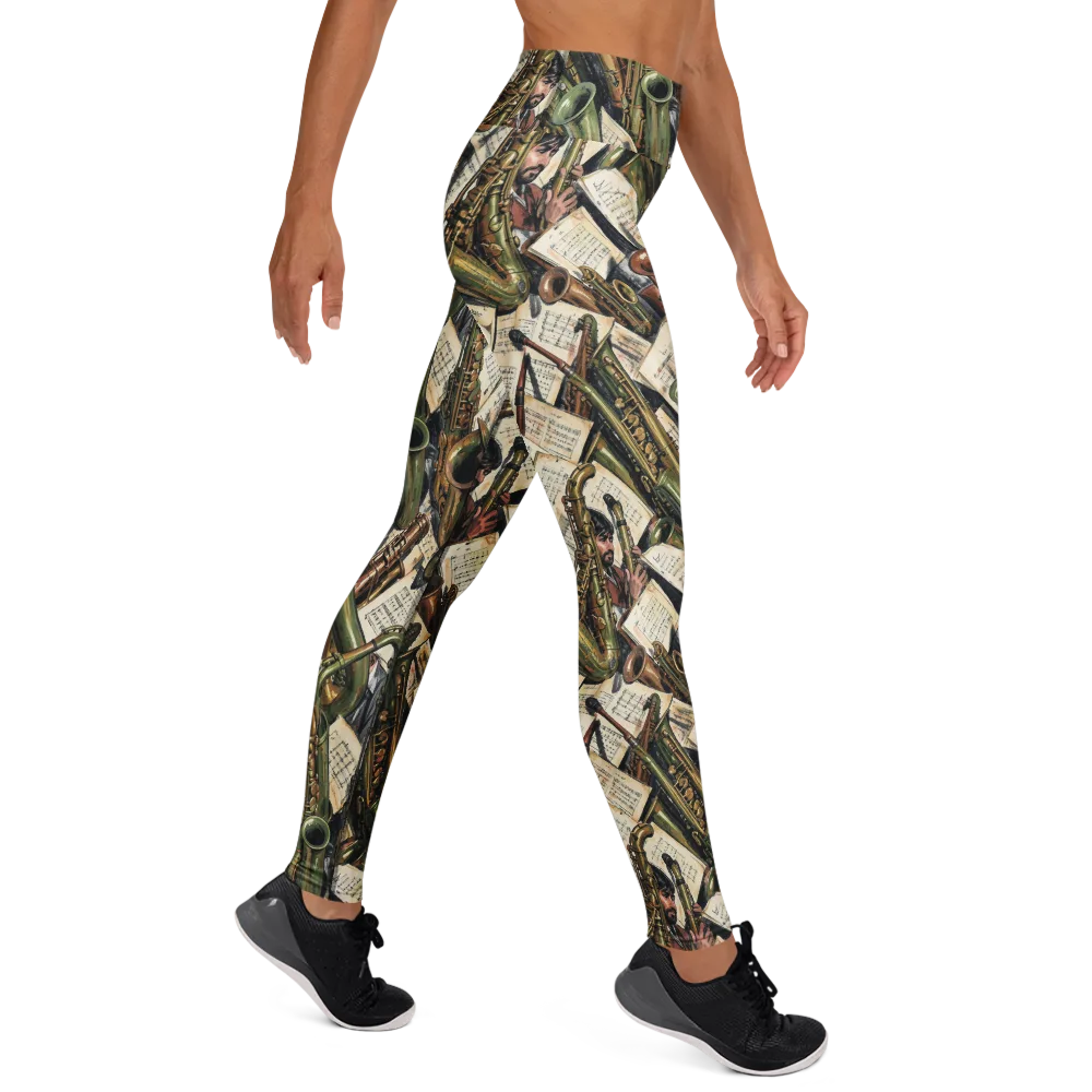 Brass Refrain on Yoga Leggings — Right