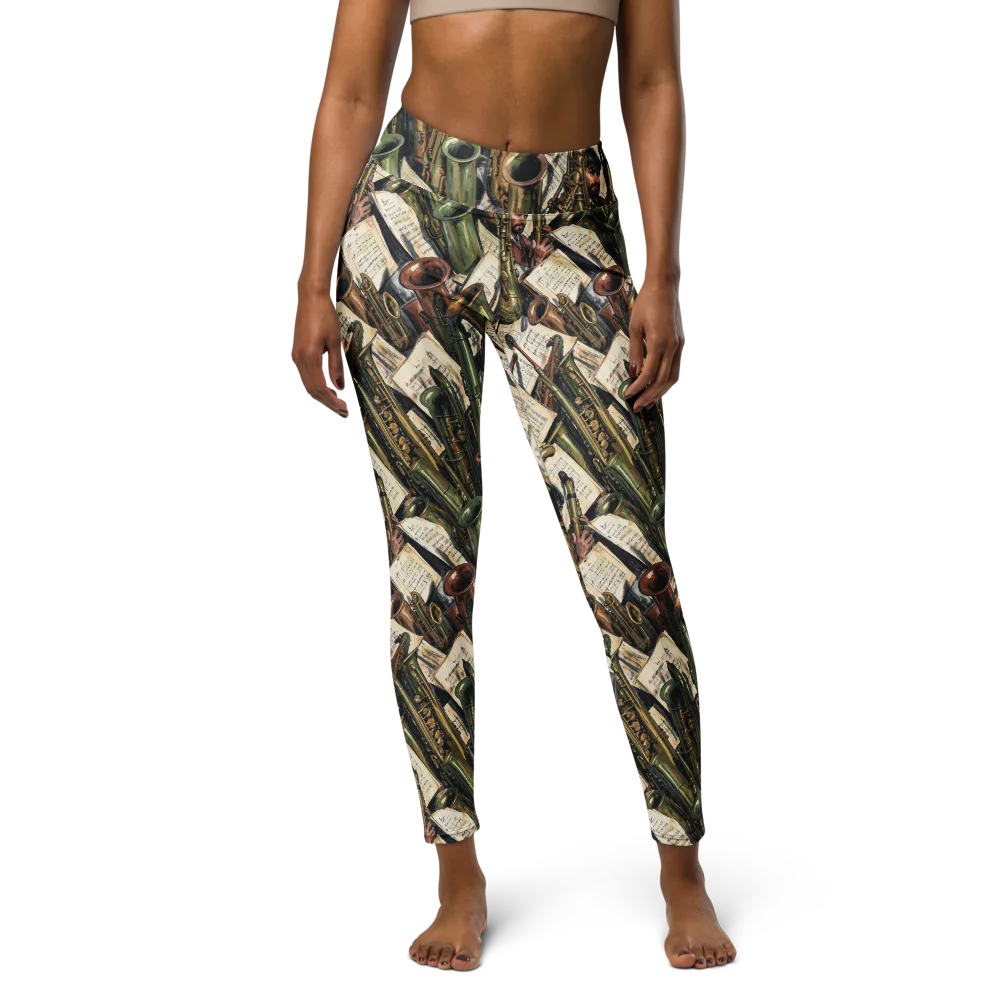 Brass Refrain on Yoga Leggings — Front