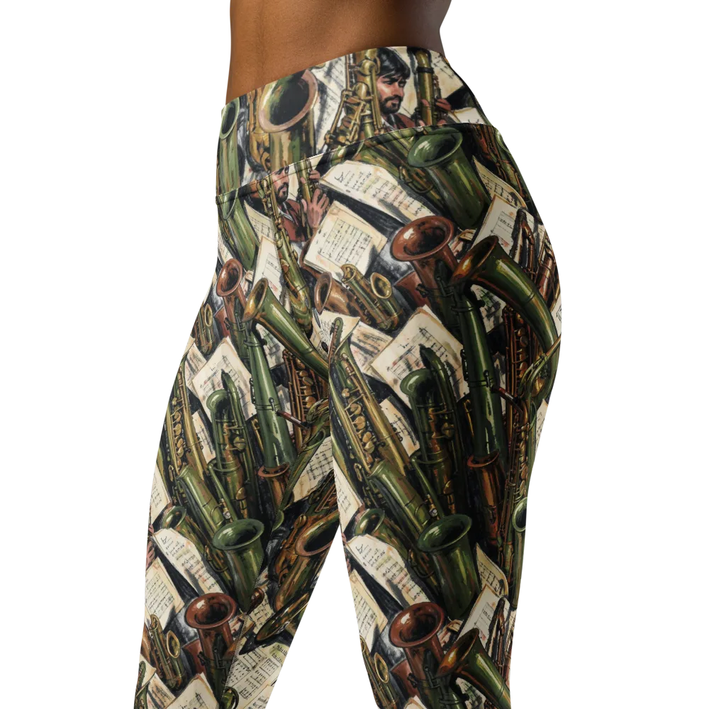 Brass Refrain on Yoga Leggings — Left Front