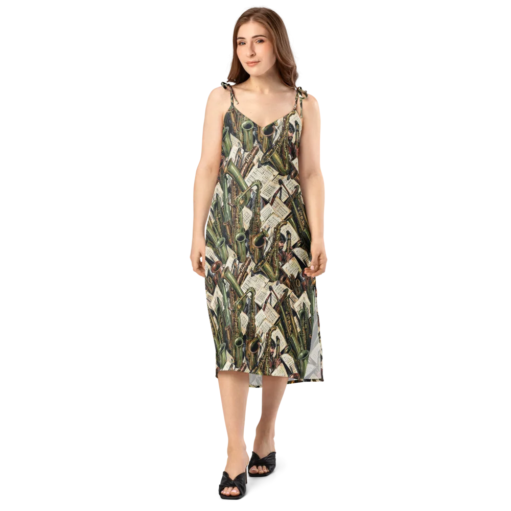 Brass Refrain on Slip Dress — Front