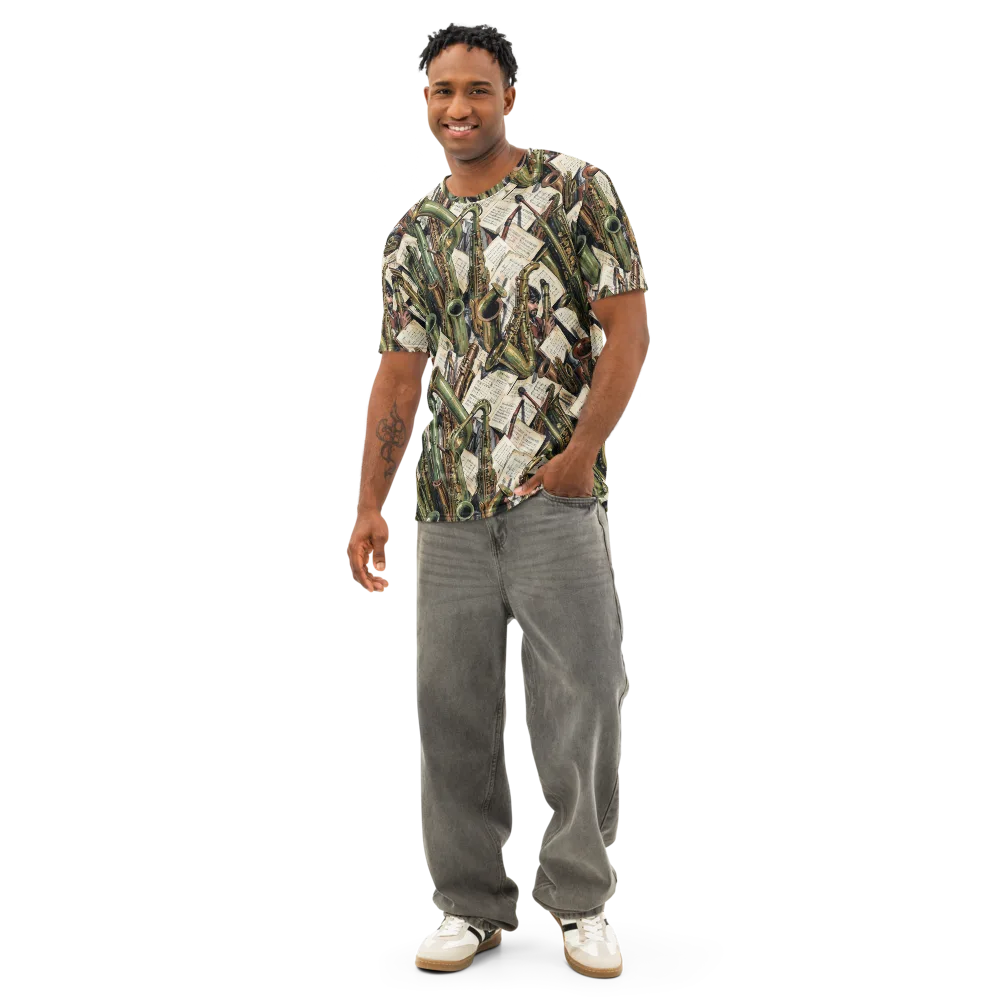 Brass Refrain on Men's Cotton Crew Neck T-Shirt — Front
