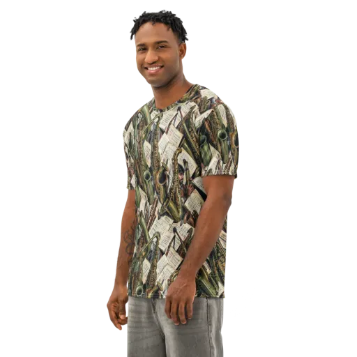 Brass Refrain on a Men's Cotton Crew Neck T-Shirt