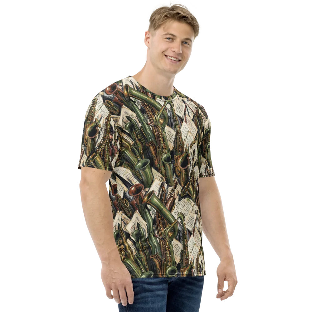Brass Refrain on Men's Crew Neck T-Shirt — Right