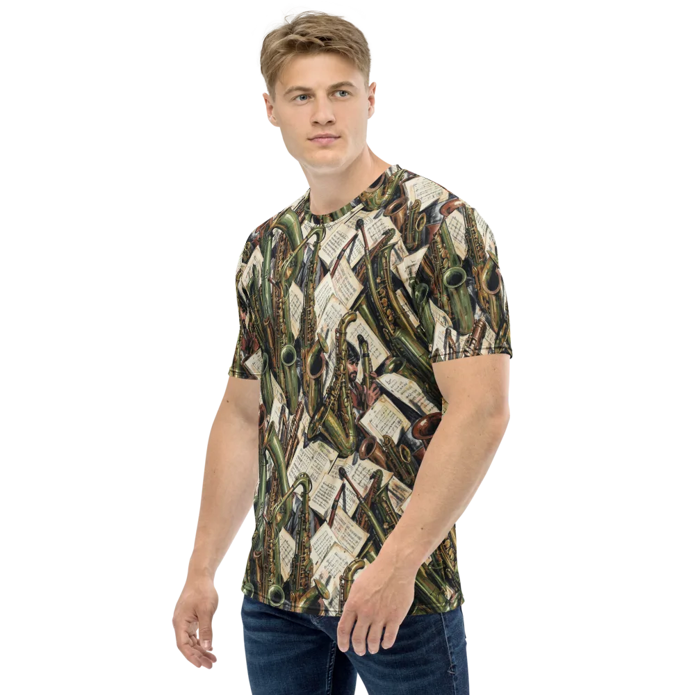 Brass Refrain on Men's Crew Neck T-Shirt — Left