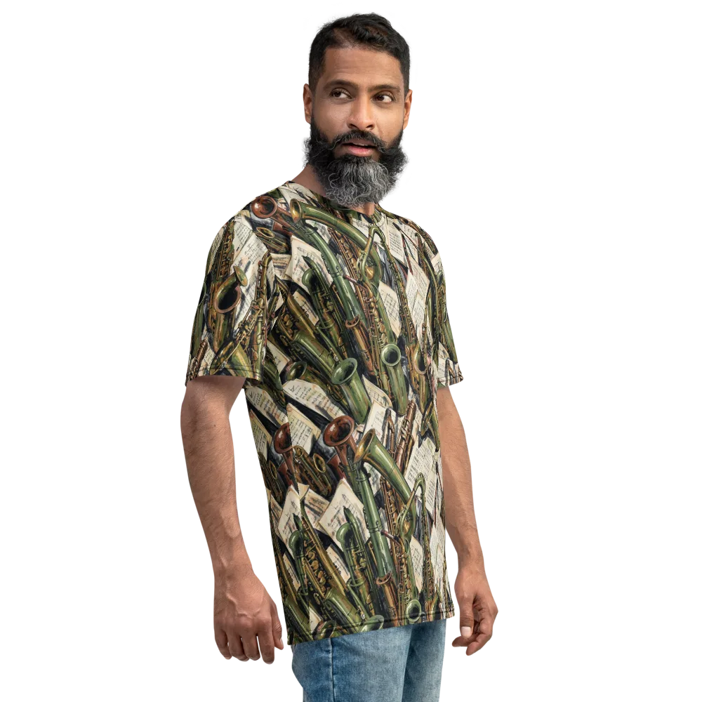 Brass Refrain on Men's Crew Neck T-Shirt — Right