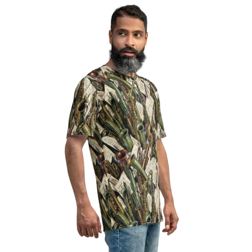 Brass Refrain on a Men's Crew Neck T-Shirt