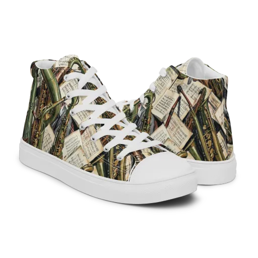Brass Refrain on a Men's High Top Canvas Shoes
