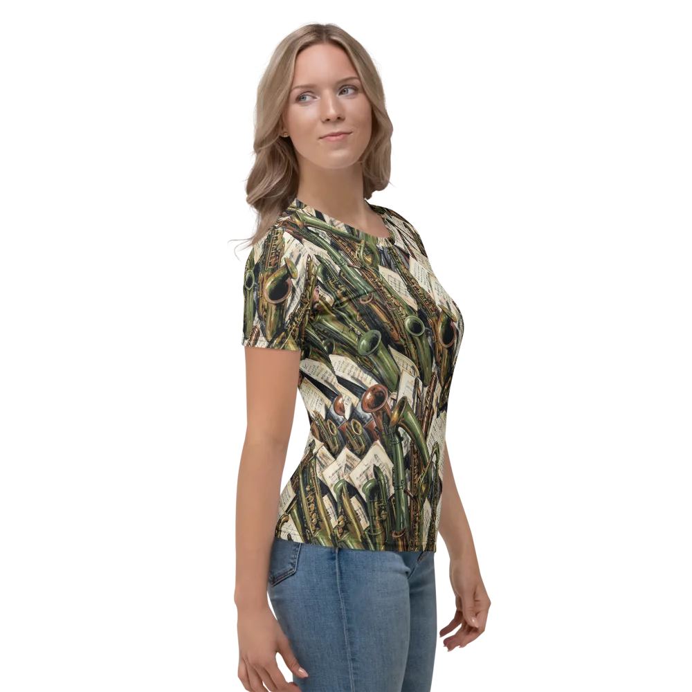 Brass Refrain on Women's Crew Neck T-Shirt — Right