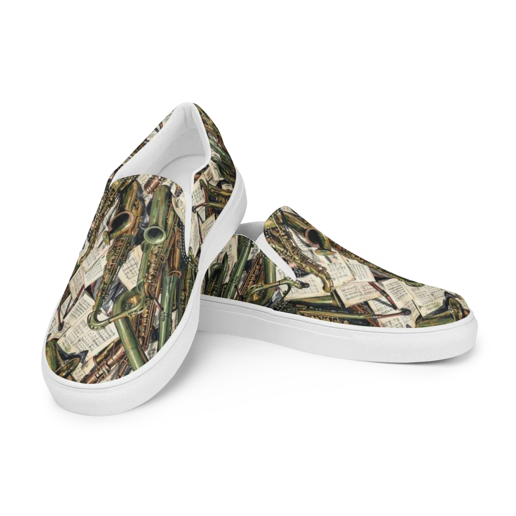 Brass Refrain on Men's Slip-On Canvas Shoes — Left Front