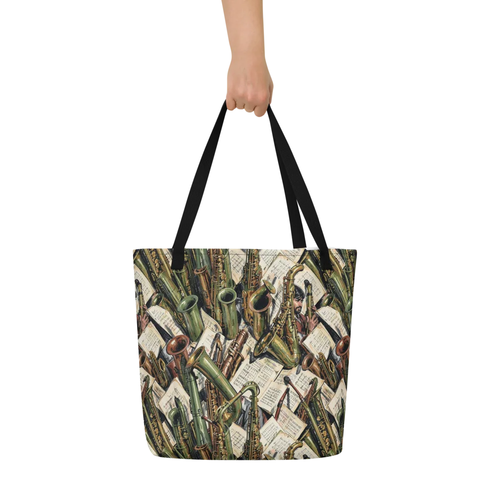 Brass Refrain on Large Tote Bag W/ Pocket — Front