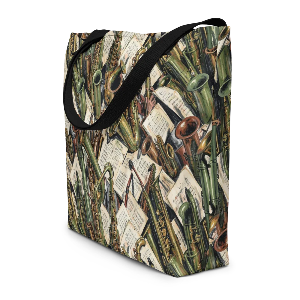 Brass Refrain on Large Tote Bag W/ Pocket — Front