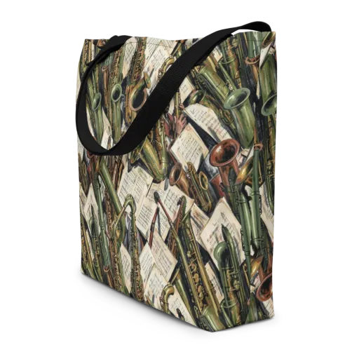 Brass Refrain on a Large Tote Bag W/ Pocket