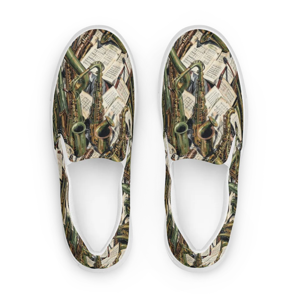Brass Refrain on Women's Slip-On Canvas Shoes — Front