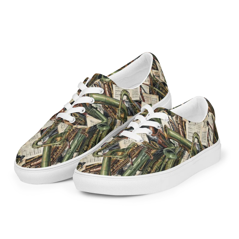 Brass Refrain on Men's Lace-Up Canvas Shoes — Left Front