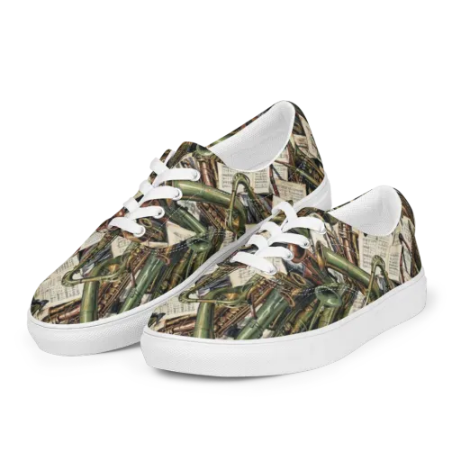 Brass Refrain on a Men's Lace-Up Canvas Shoes