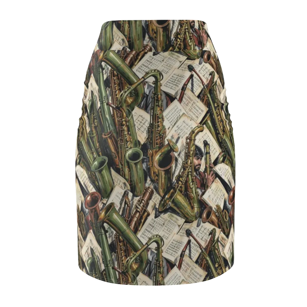 Brass Refrain on Pencil Skirt — Back