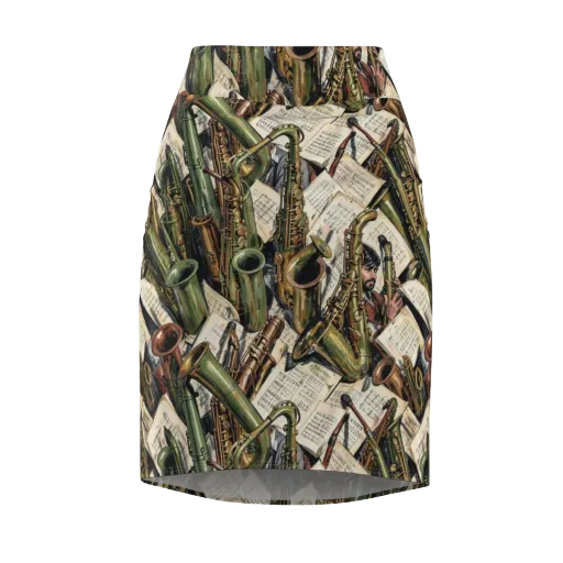 Brass Refrain on a Pencil Skirt