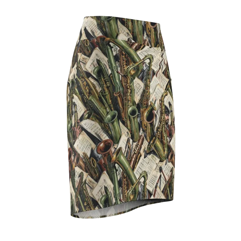 Brass Refrain on Pencil Skirt — Front Side