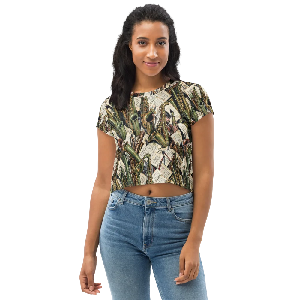 Brass Refrain on Crop Tee — Front
