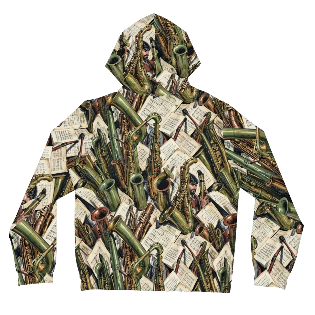 Brass Refrain on Women's Full-Zip Hoodie — Back