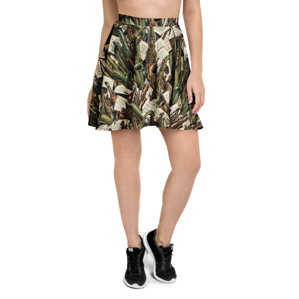 Brass Refrain on Skater Skirt — Front