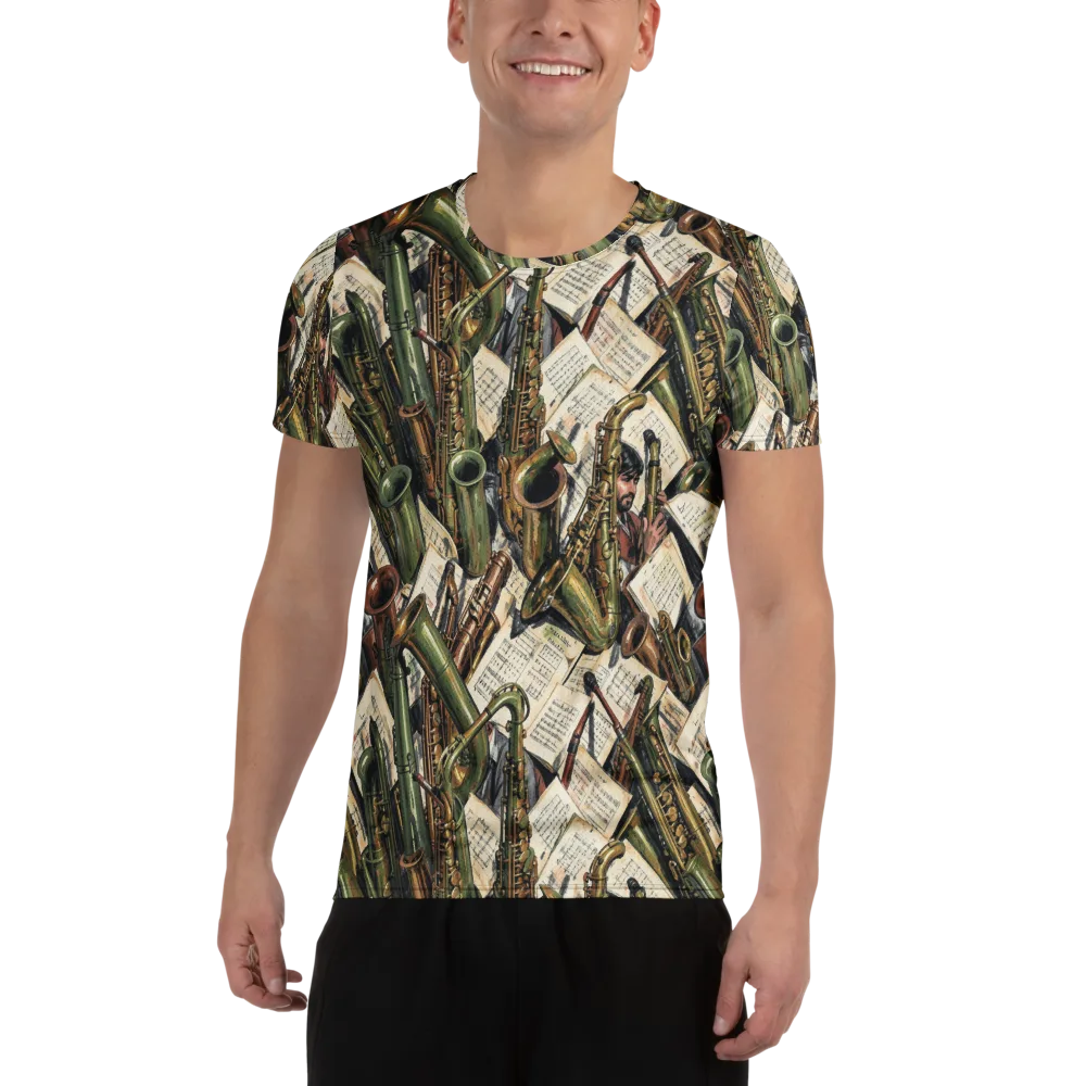 Brass Refrain on Men's Athletic T-Shirt — Front