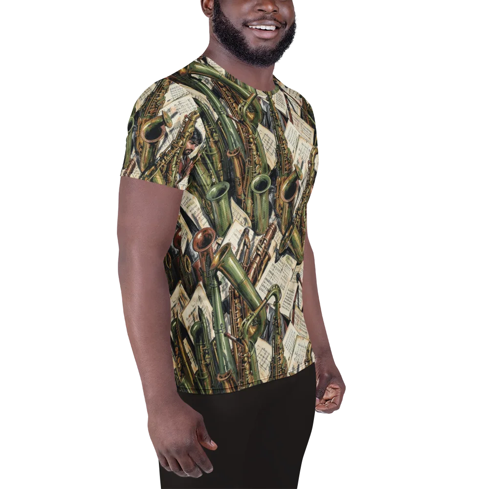 Brass Refrain on Men's Athletic T-Shirt — Right