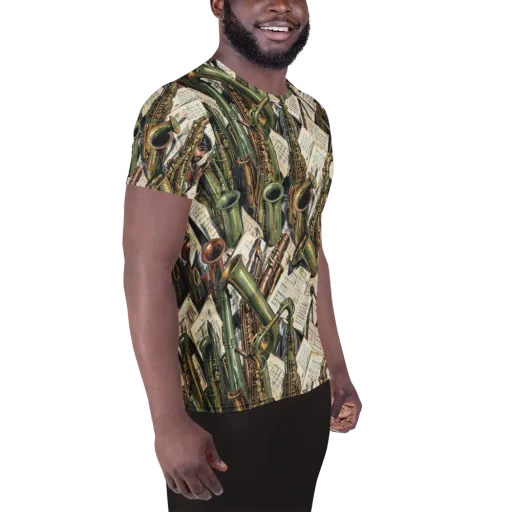 Brass Refrain on a Men's Athletic T-Shirt