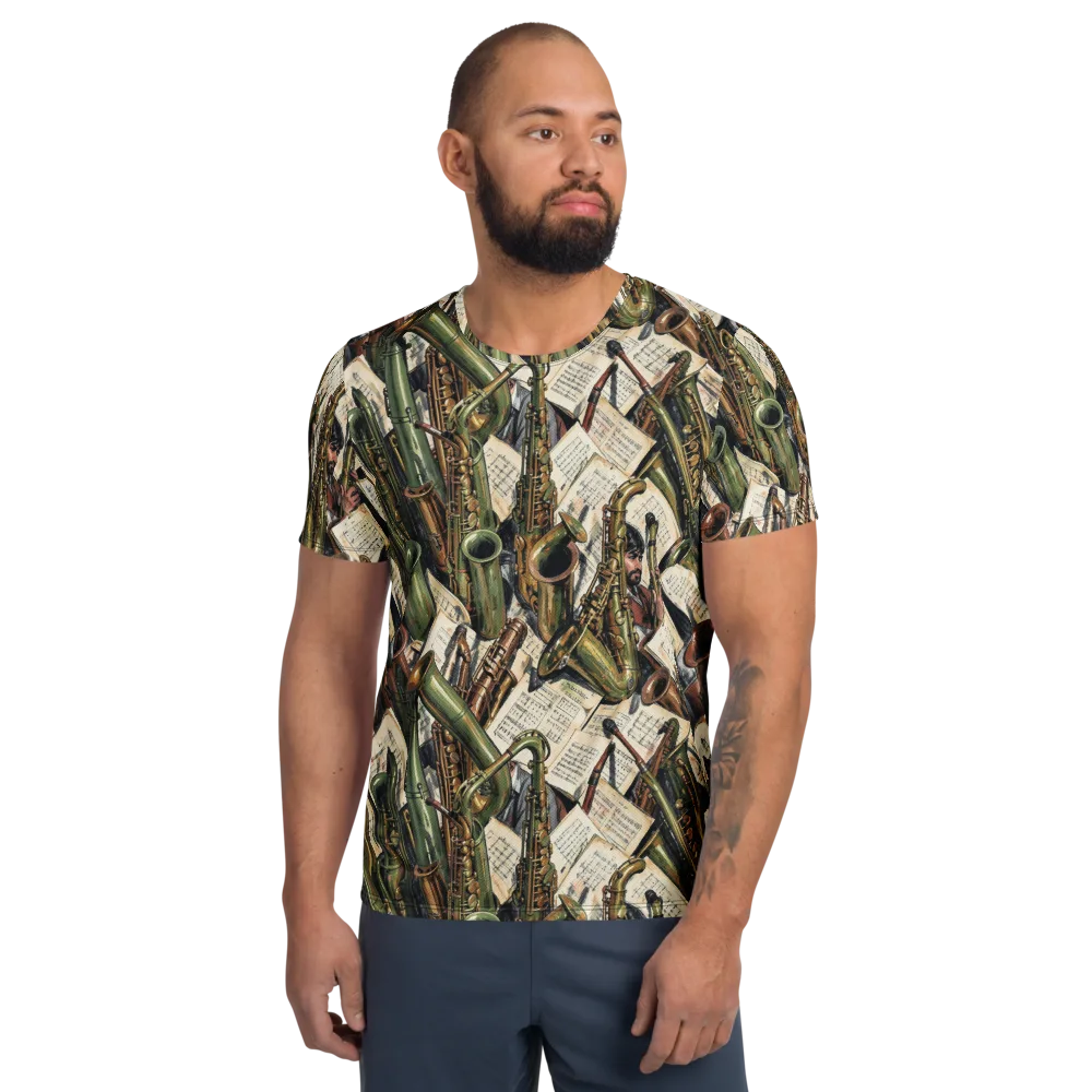 Brass Refrain on Men's Athletic T-Shirt — Front