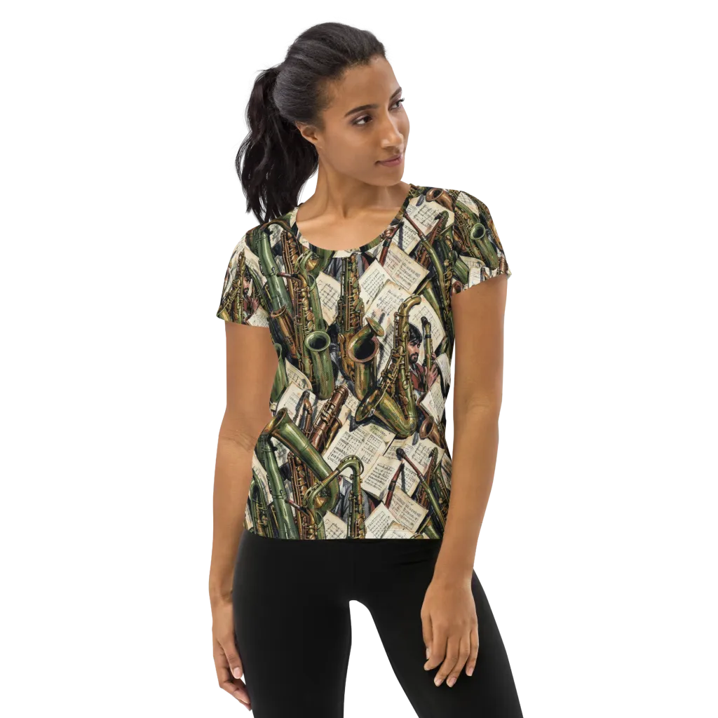 Brass Refrain on Women's Athletic T-Shirt — Front