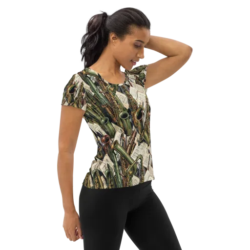 Brass Refrain on a Women's Athletic T-Shirt