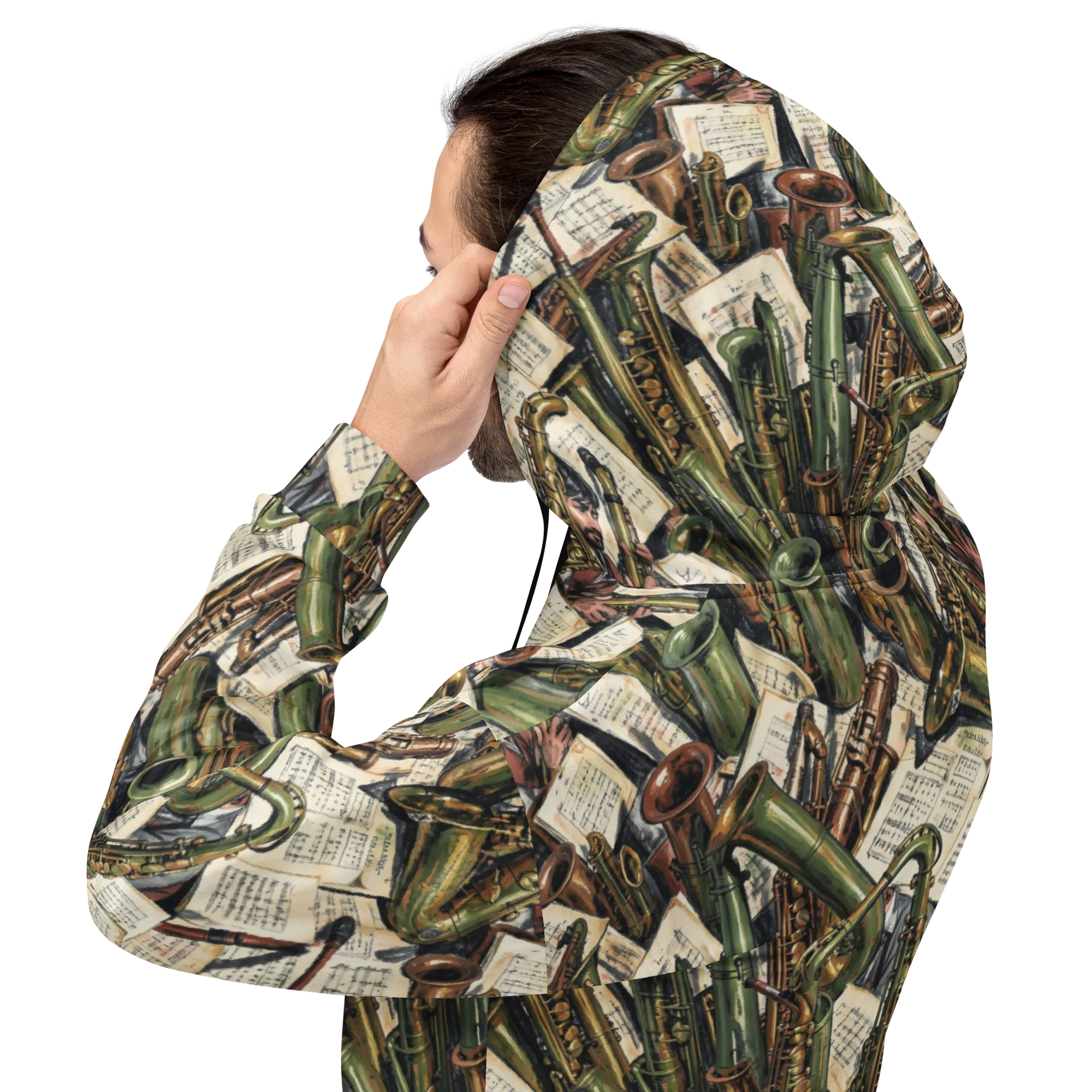 Brass Refrain on Hoodie — Back