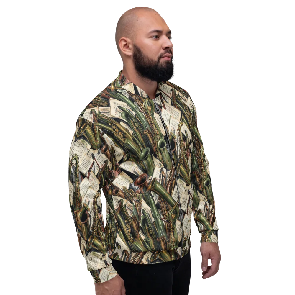 Brass Refrain on Bomber Jacket — Right
