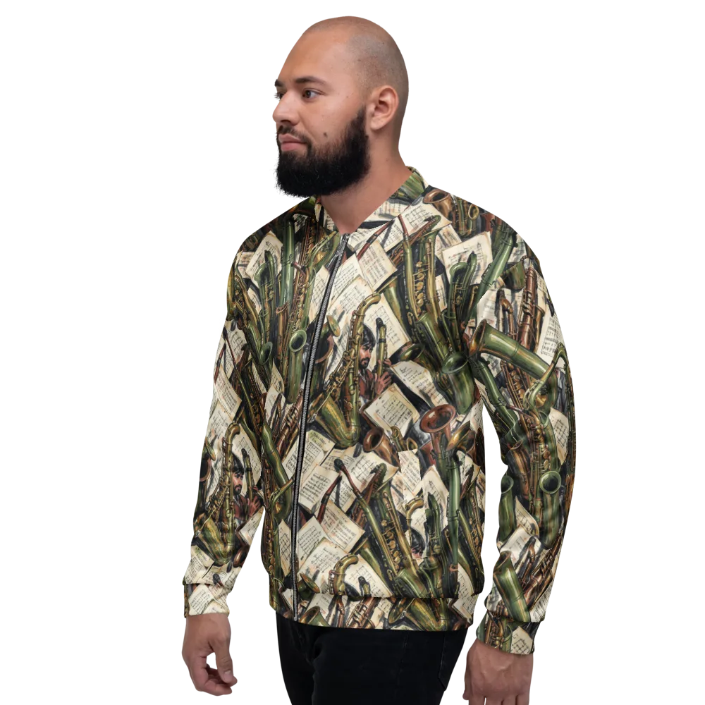 Brass Refrain on Bomber Jacket — Left