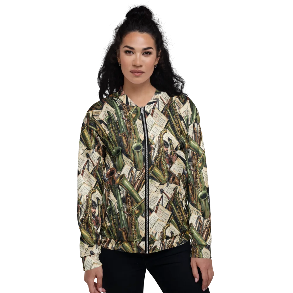 Brass Refrain on Bomber Jacket — Front