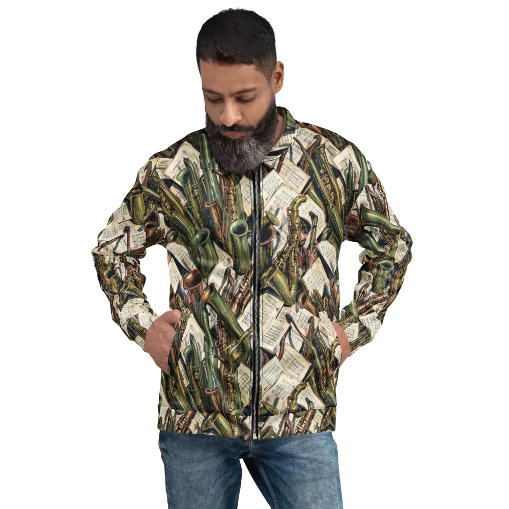 Brass Refrain on Bomber Jacket — Front