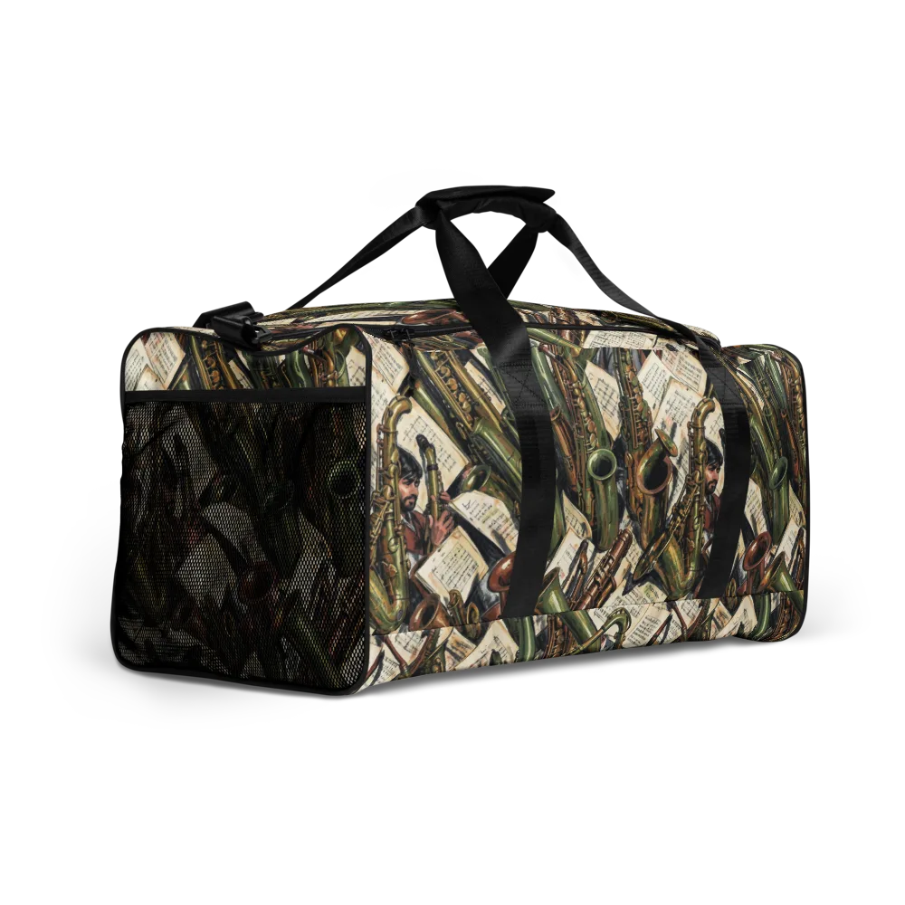 Brass Refrain on Duffle Bag — Right Front