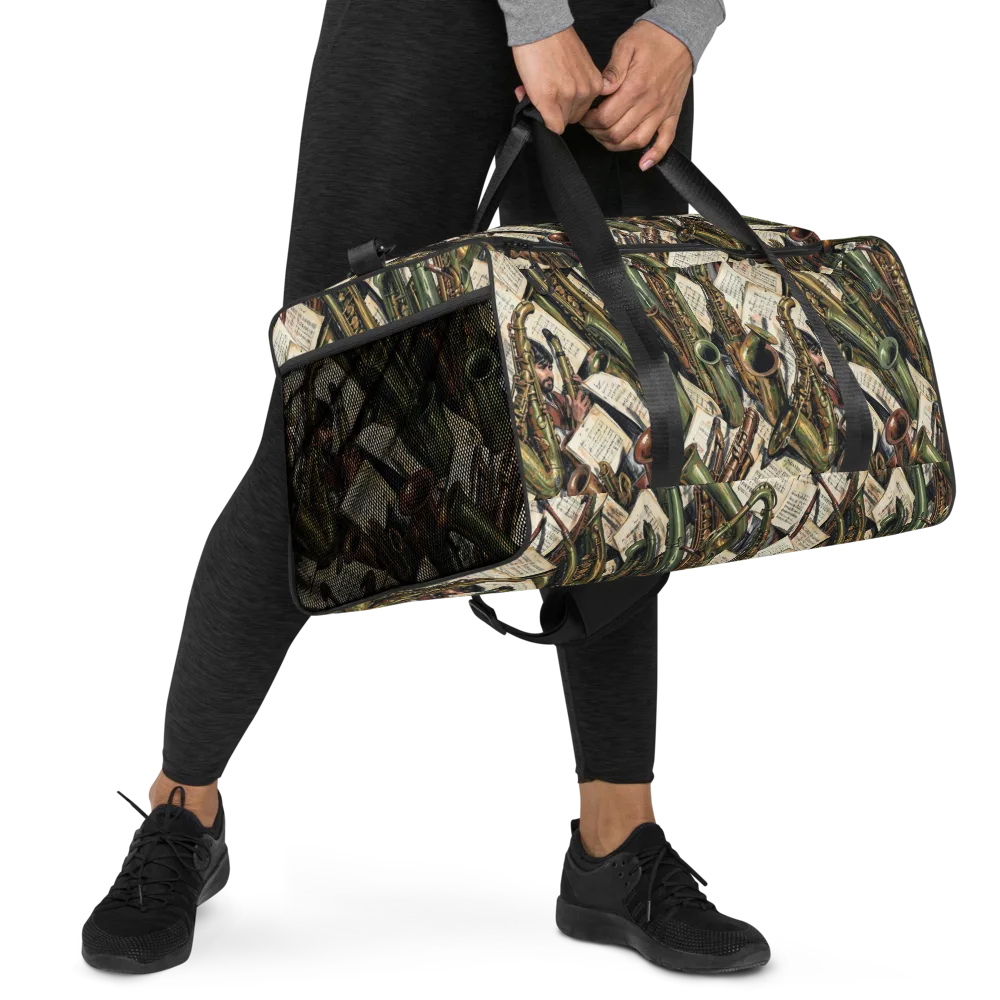 Brass Refrain on Duffle Bag — Right Front